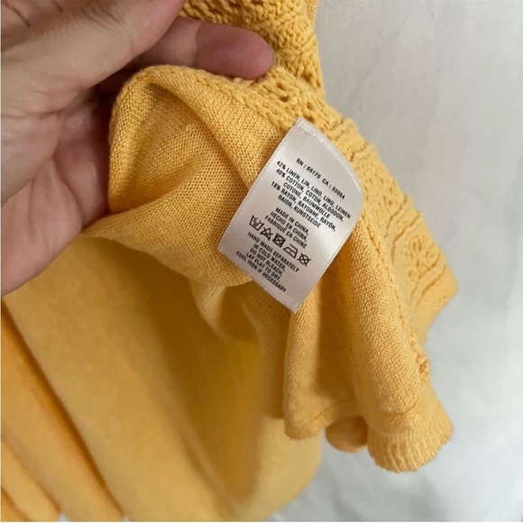 SOLD 🛑 Anthropologie Angel of the North Yellow Linen Blend Lightweight Cardigan - Picture 9 of 9